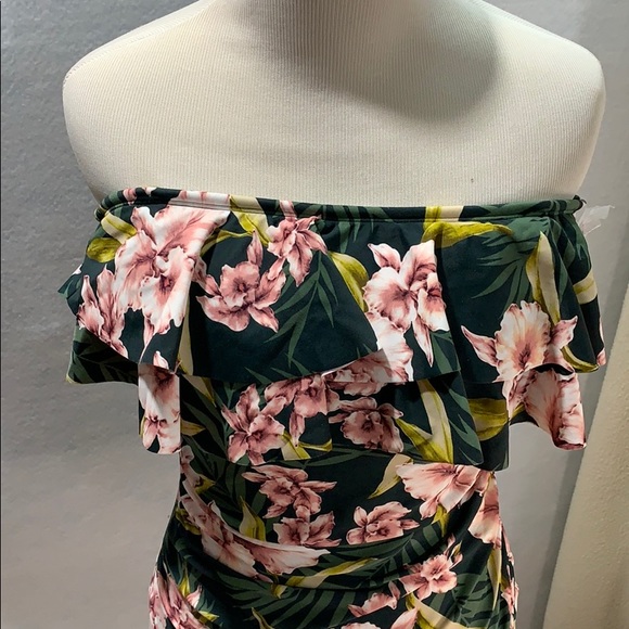 Strapless One Piece Swimsuit - Palm Floral - Picture 4 of 13